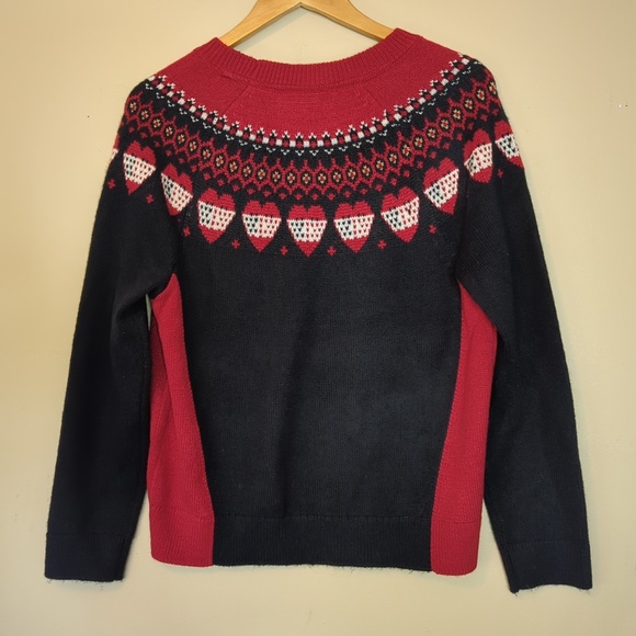 Women’s Black Red Heart Holiday Cozy Sweater - Picture 7 of 8